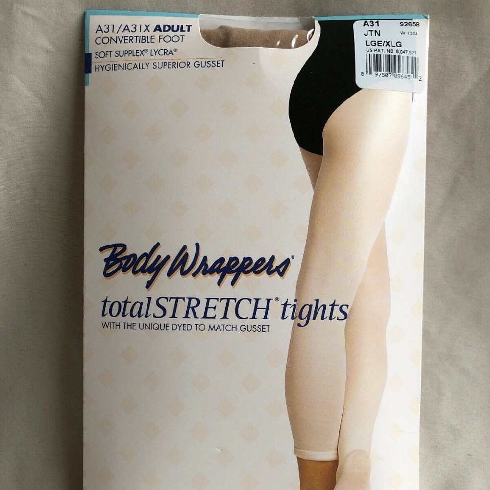 BODY WRAPPERS STRETCH TIGHTS JAZZY TAN ADULT L/XL